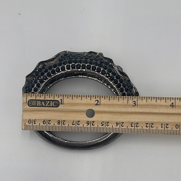 Crystal Rhinestone Evening Bangle Bracelet - Picture 4 of 9